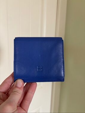 Blue Leather Bi-Fold Wallet - Unbranded